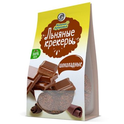 Льняные крекеры со вкусом шоколада Компас здоровья, 50 г
