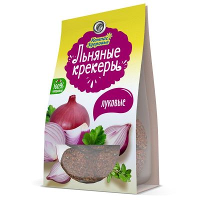 Льняные крекеры со вкусом лука Компас здоровья, 50 г