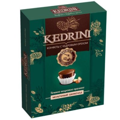 Конфеты Темное кедровое пралине в молочном шоколаде Kedrini, 80 г