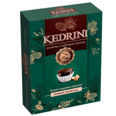 Конфеты темное кедровое пралине в темном шоколаде Kedrini , 80 г