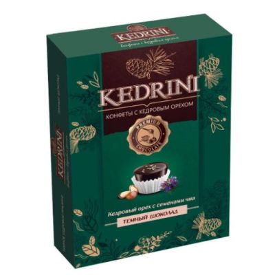 Конфеты Кедровый орех с чиа в темном шоколаде Kedrini, 80 г