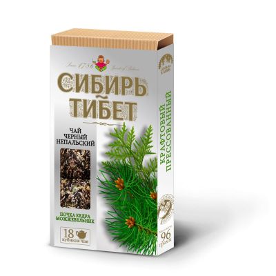 “Сибирь Тибет” чай с сибирской почкой кедра и можжевельником, плиточный, 96г