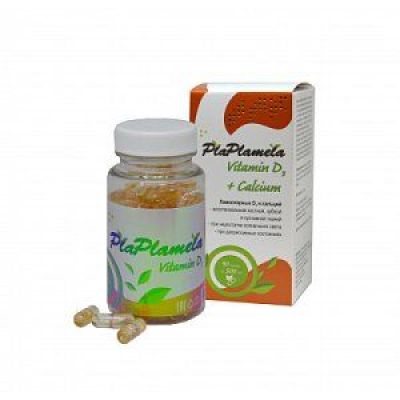 PlaPlamela витамин D3 + КАЛЬЦИЙ 90капс*500мг
